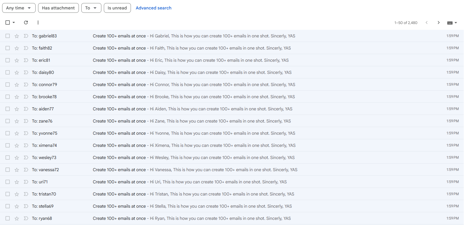 Email Review & Send preview showing personalized emails ready for approval